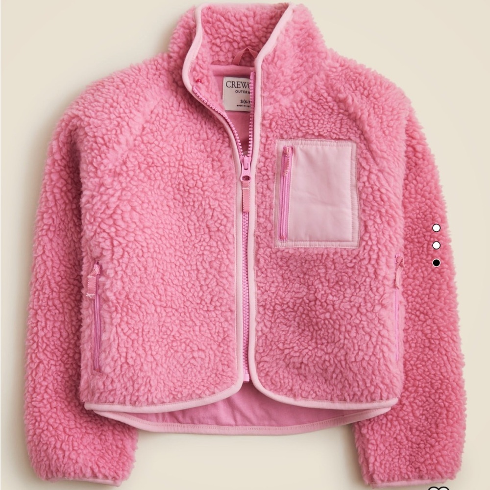 NWT J.Crew Girls Sherpa Zip Up Jacket
